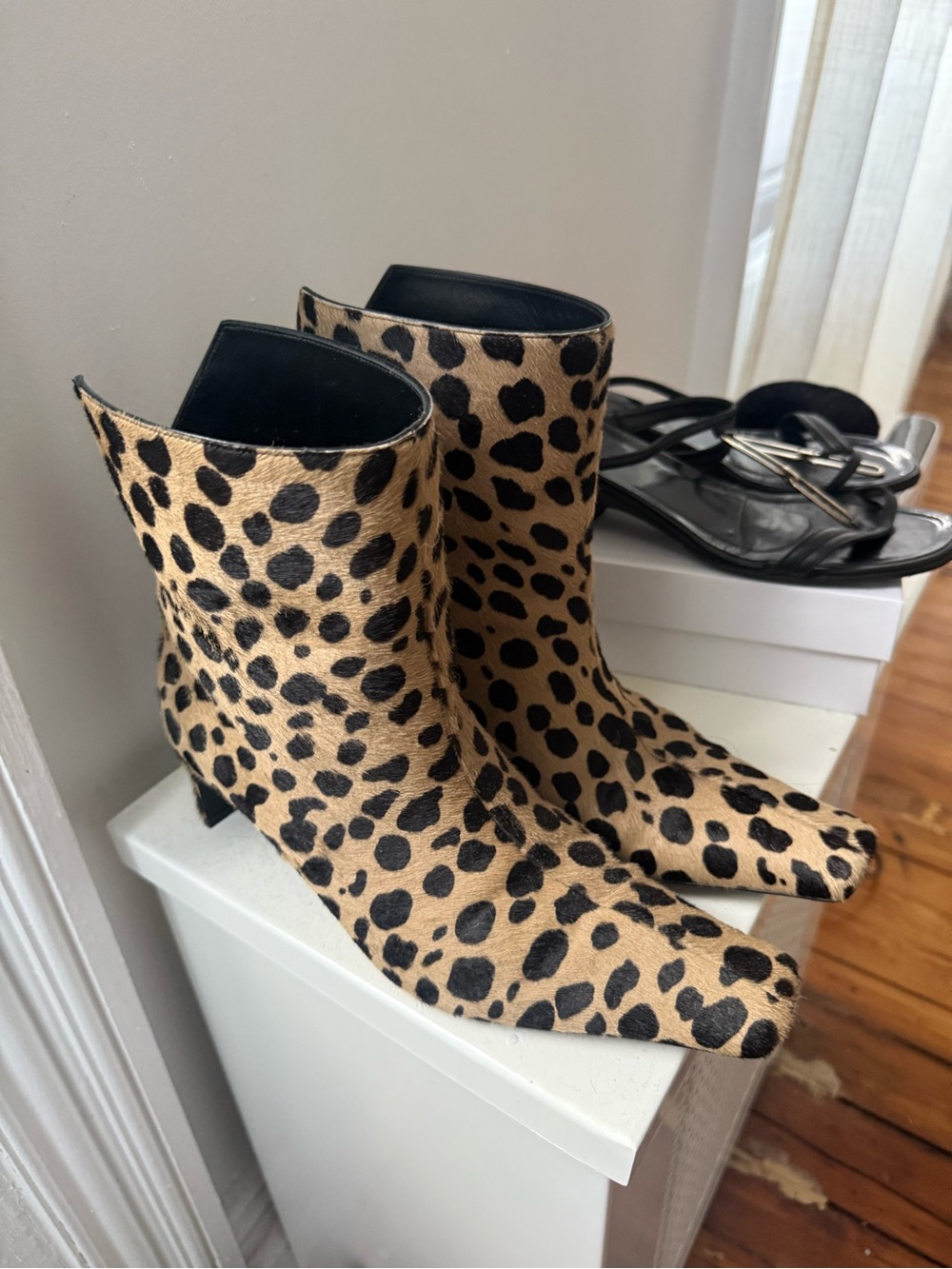 Khaite Leopard Print Ankle Boots